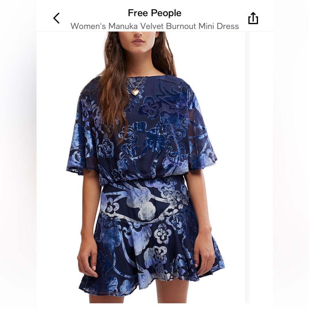 Free People Blue Floral Mini Dress
